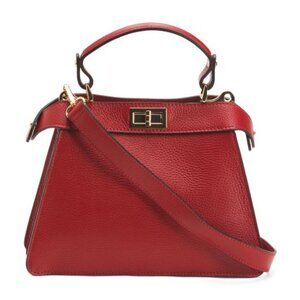 CHEVAL Made In Italy Leather Satchel 3 Compartment With Turn Lock